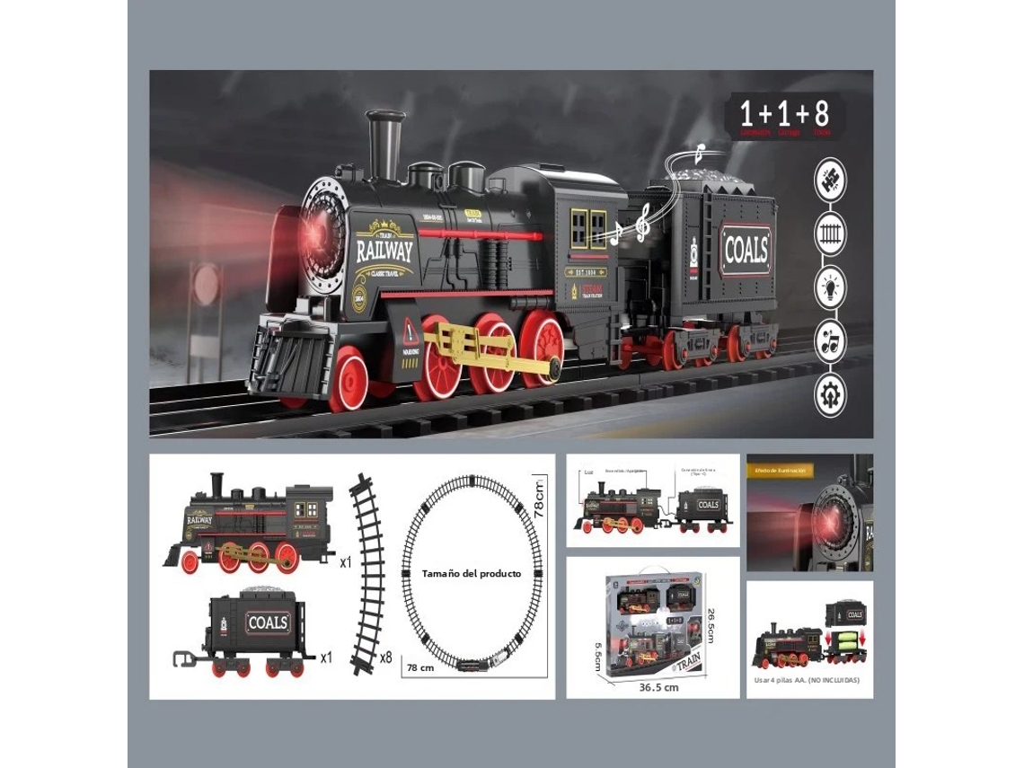 (estilo 1) Brinquedo De Trem Elétrico Retrô, Acessórios Clássicos De Locomotiva A Vapor