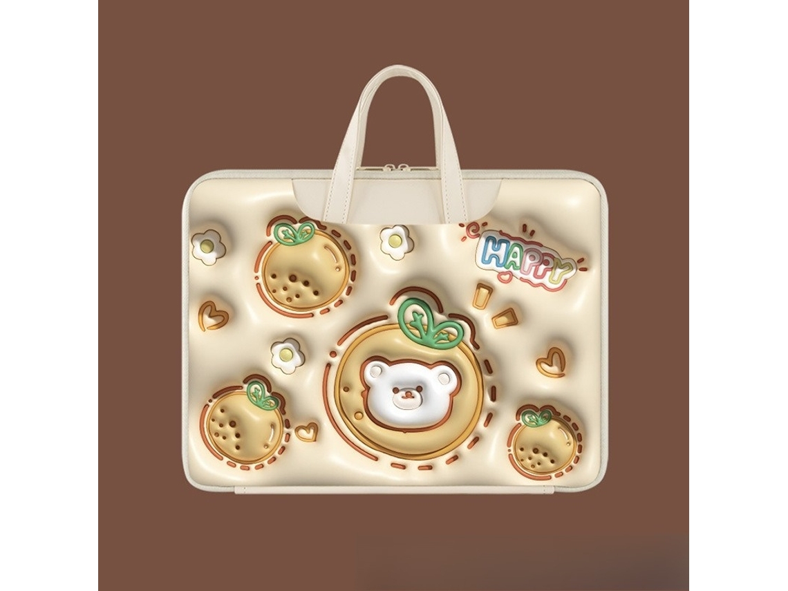 Elysve Capa Portátil 13.3 Polegadas, Universal, Almofadada, Forro Macio, Urso, Para Portátil