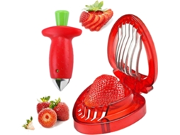 Conjunto De Cortador E Cortador De Morango Mini Ferramentas Para Cortar Frutas Zeuxo (1 Conjunto Contém 2 Peças)