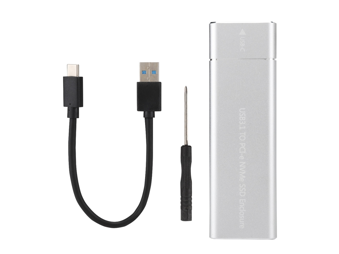 Case De Enclosure De Ssd Nvme M.2 Para Usb3.1 Box De Disco Rígido Tipo C Prata