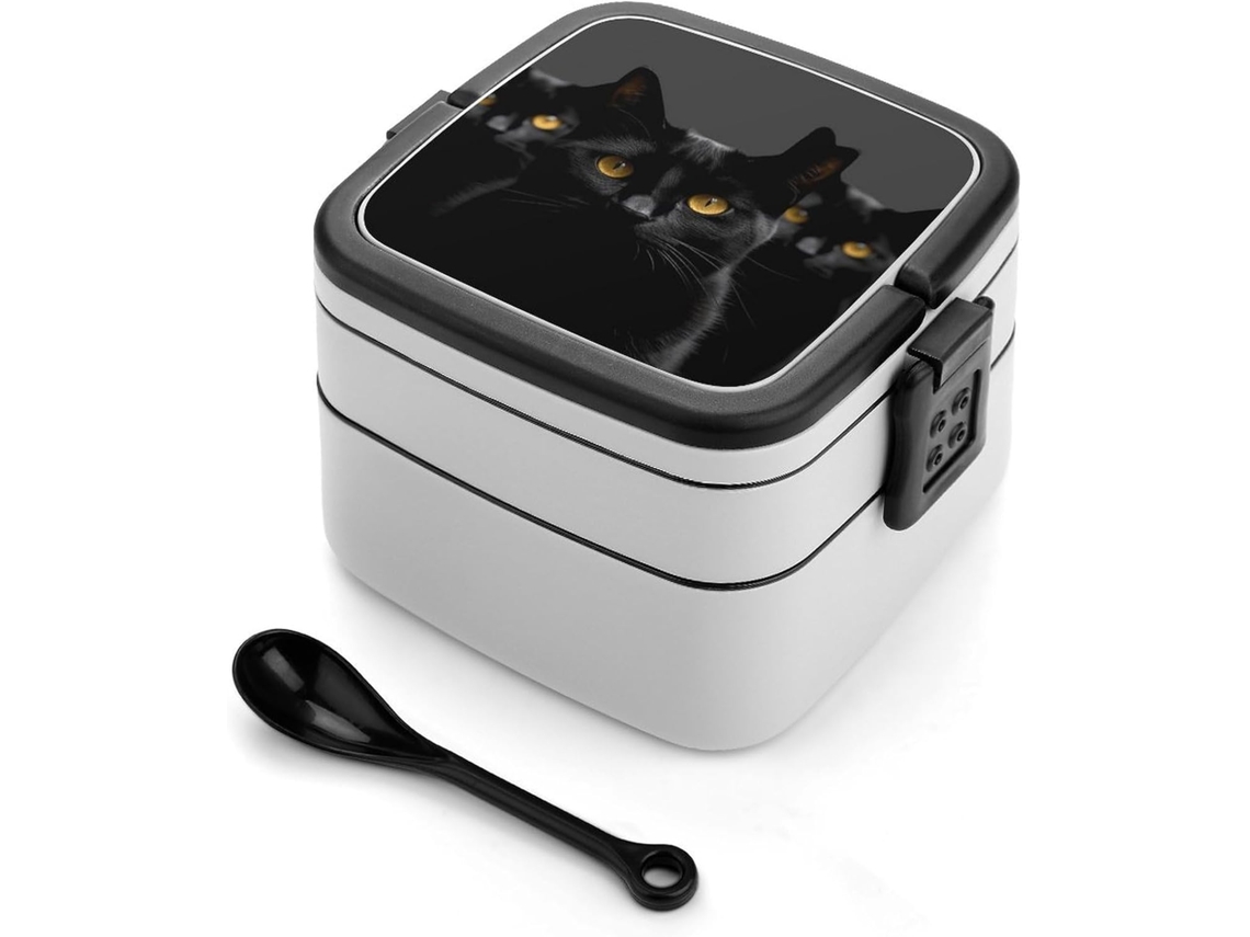 Marmita Bento Lancheira De Camada Dupla Com Colher E Alça, À Prova De Vazamentos, Tudo Em Um, Ideal Para Adultos