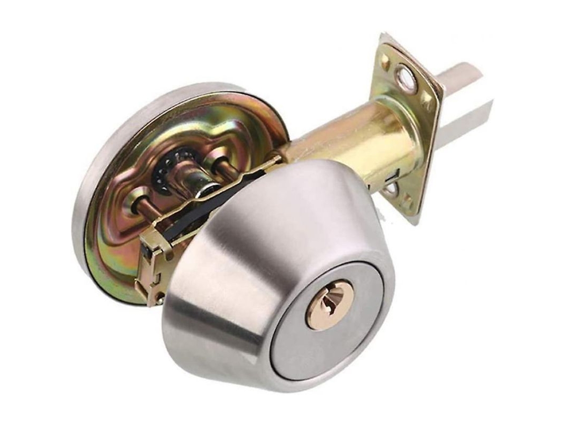 Fechadura de trinco de cilindro único 2026, latão + aço inoxidável, fechadura de segurança com chaves (trinco ajustável: 60 mm 70 mm)