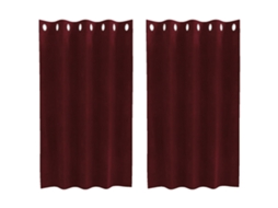 Conjunto 2 Cortinas Opacas Vidaxl Vermelho Veludo (140 X 140 Cm)