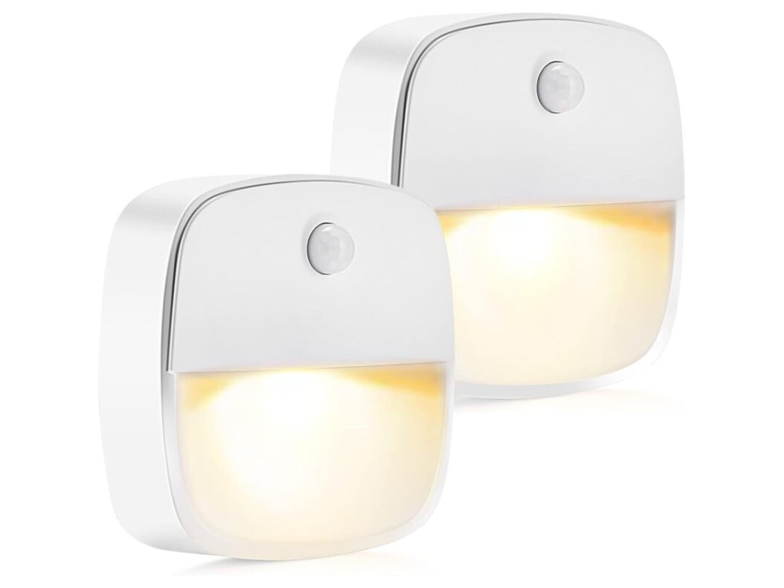 Kit Com 2 Luzes Noturnas De Tomada Para Crianças, Com Sensor Crepuscular Liga/desliga Automático, Modo De Luz Constante, Branco Quente Para Quarto