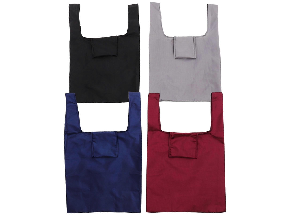 Conjunto de 4 Sacolas de Compras Reutilizáveis ​​e Portáteis, Dobráveis, nas Cores Azul Marinho e Vermelha. GOKOCO