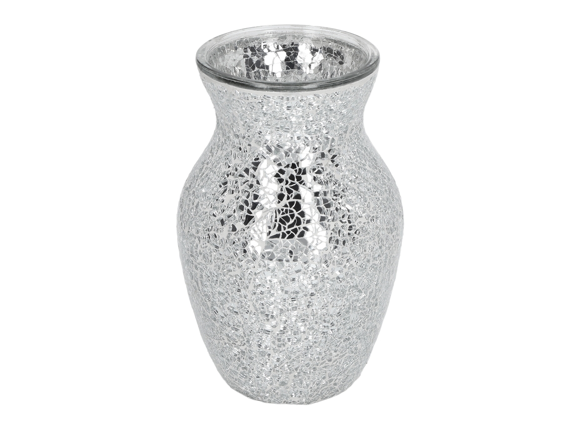 Vaso Mosaico Vidro Brilhante Estiloso Decoração