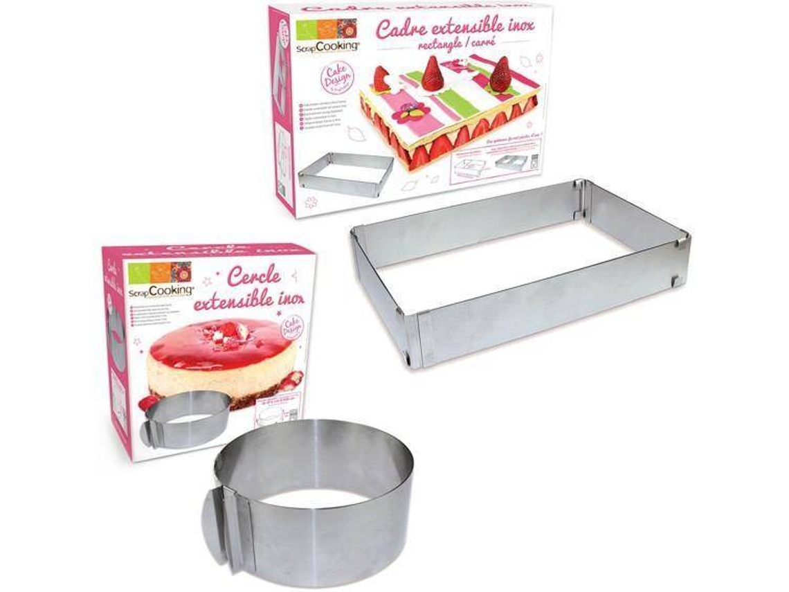 Molduras Extensíveis SCRAPCOOKING Círculo e Rectângulo (Aço - 2 Un)
