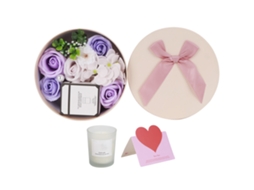 Flor de Sabão Rose Artificial Presente Casamento Valentim Roxa