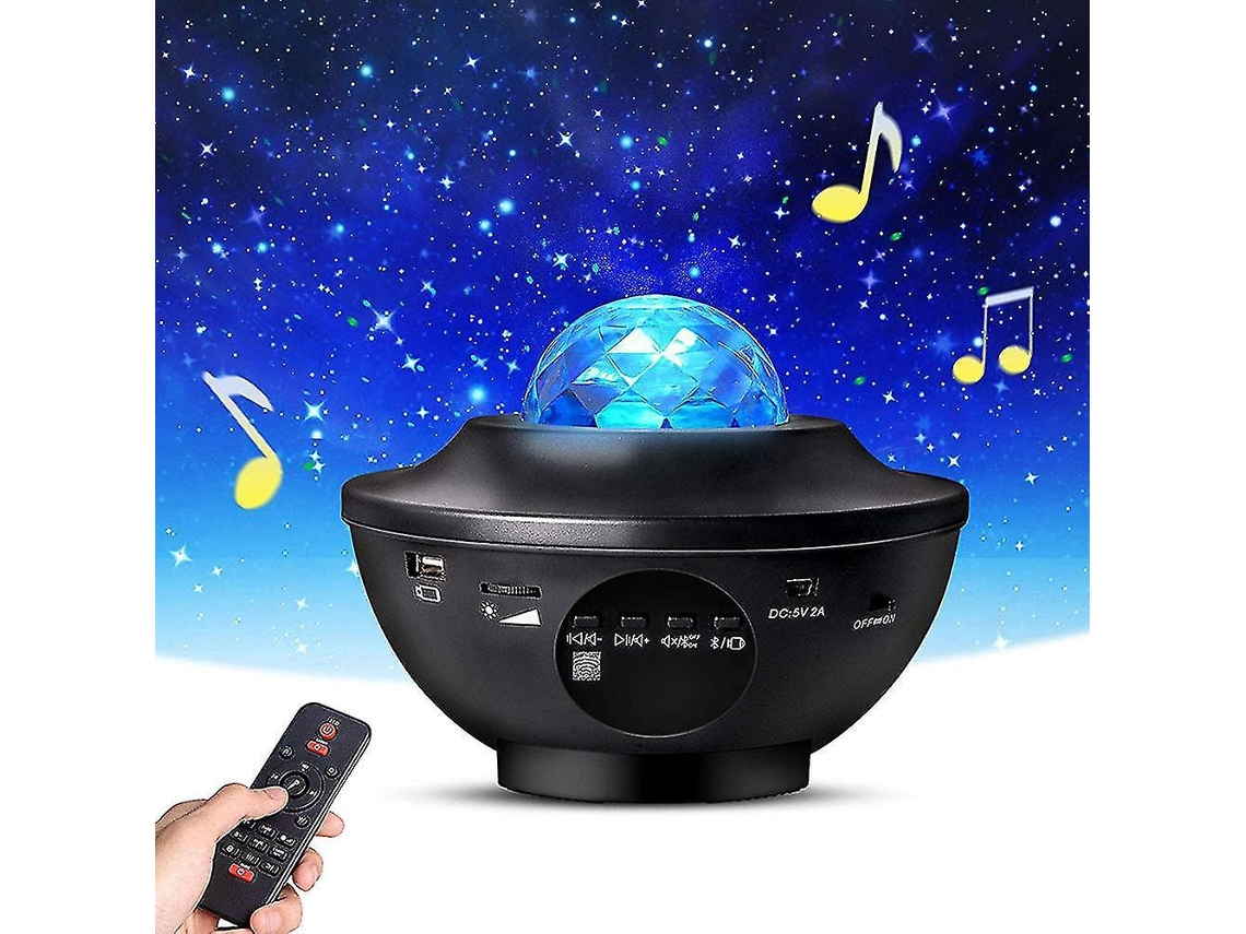 Projetor de Estrelas com Lâmpada Led Galaxy e Alto, Falante Embutido, Multicolorido, Preto BRILVIBERA