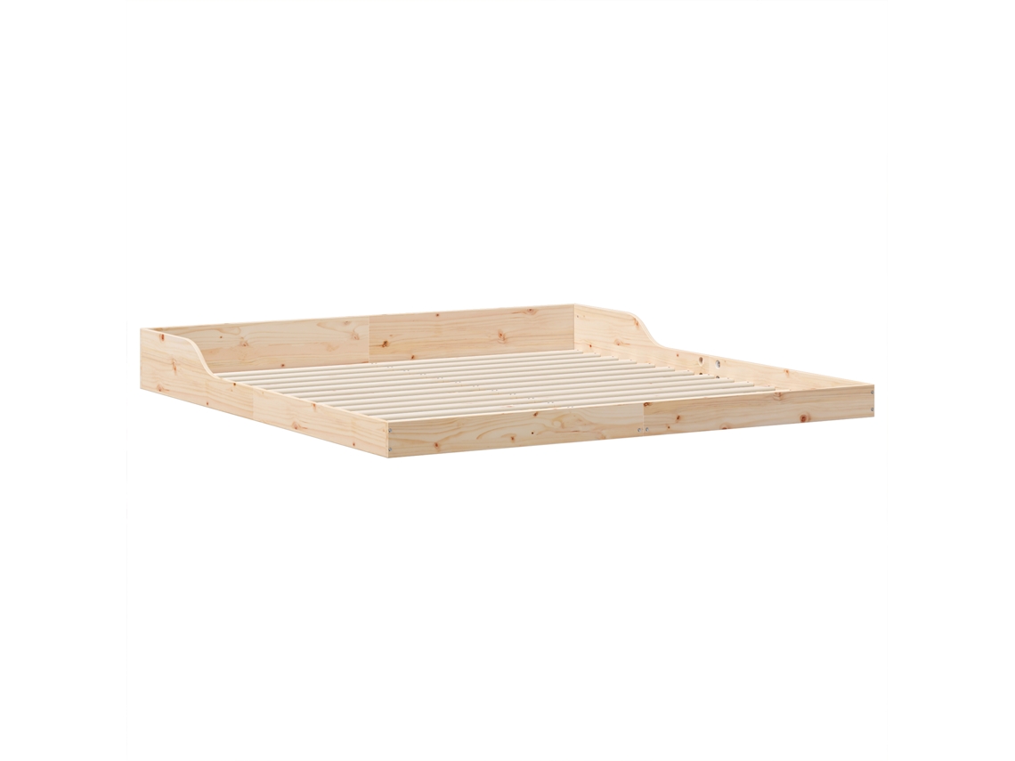 Conjunto 1 Estrado De Cama Plataforma Vidaxl Castanho Madeira De Pinho Maciça (180 X 210 Cm)