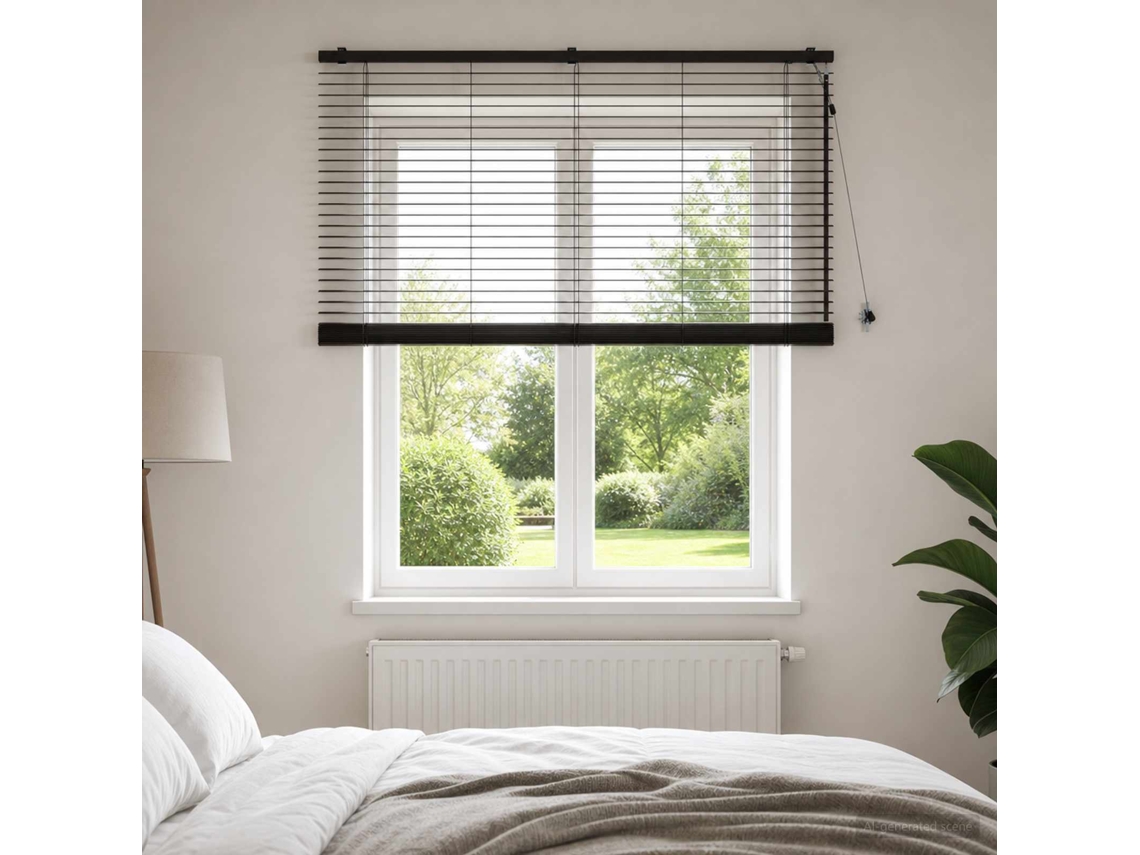 Vidaxl Cortina Veneziana Marrom Escuro 160 X 130 Cm 35 Mm