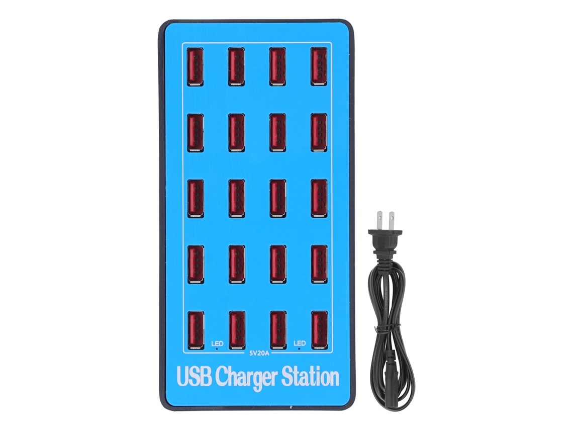 Estación De Carga Usb Rápida 20 Puertos De Alta Potencia Para Dispositivos Con Pantalla Led