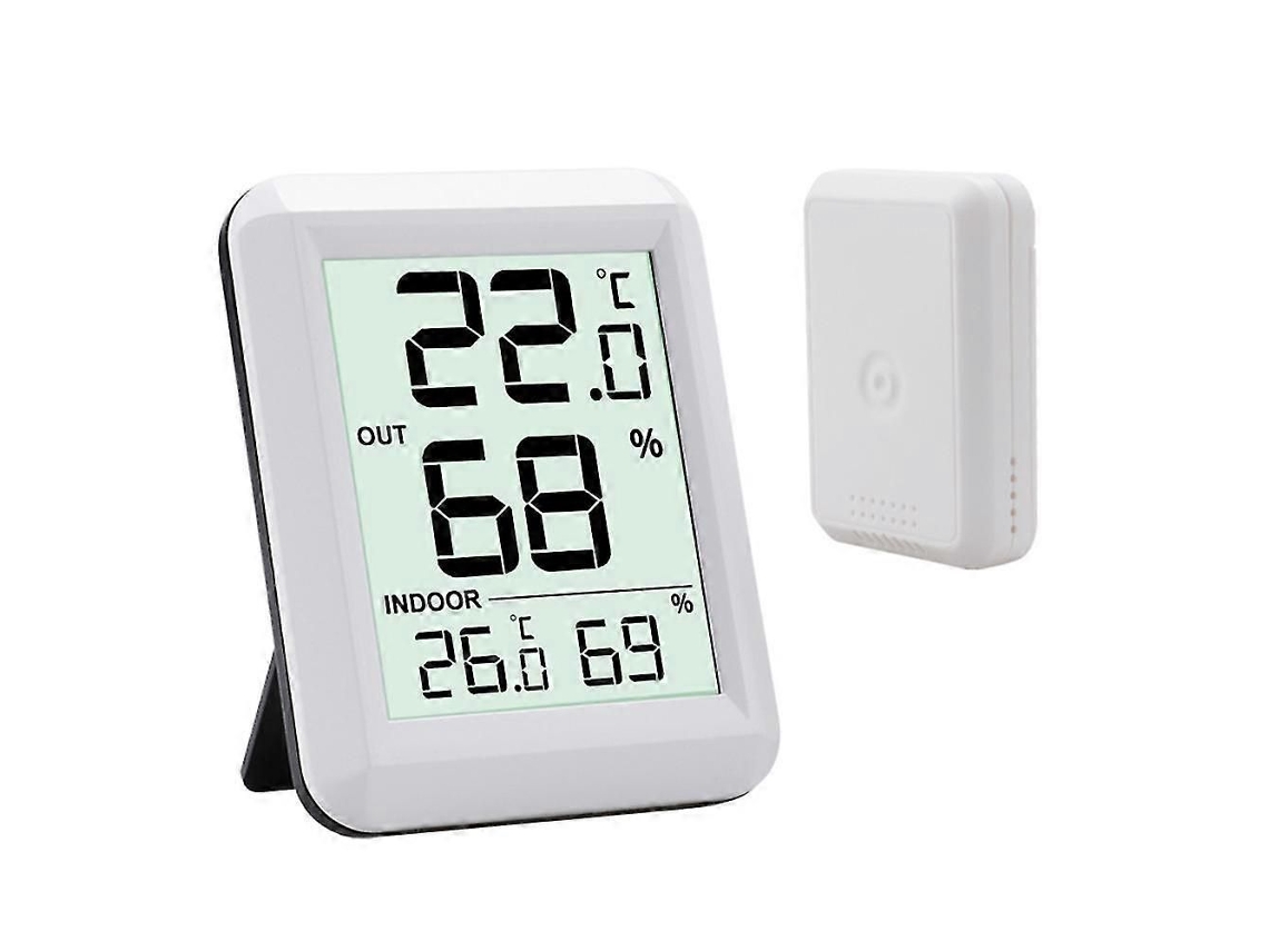 Termômetro Interno, Higrômetro com Sensor Externo, de Ambiente, Sem Fio Viso R Lcd Grande, / Interruptor, Ide GOKOCO