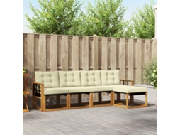 Vidaxl Conjunto De Sofás Para Exterior 5 Unid. Natural E Creme