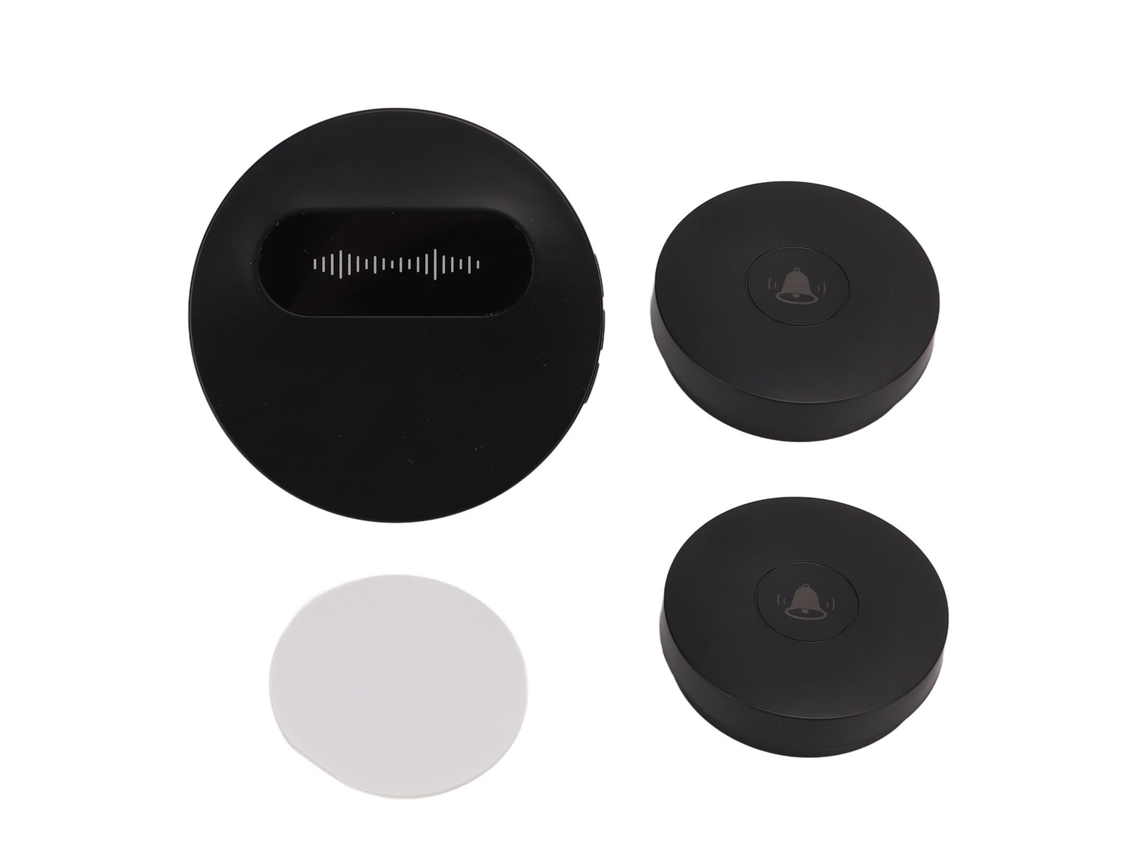 Timbre De Porta Sem Fio Preto Autoalimentado Impermeável Com 58 Melodias E Flash Led Para Casa E Negócios Com Plugue Us