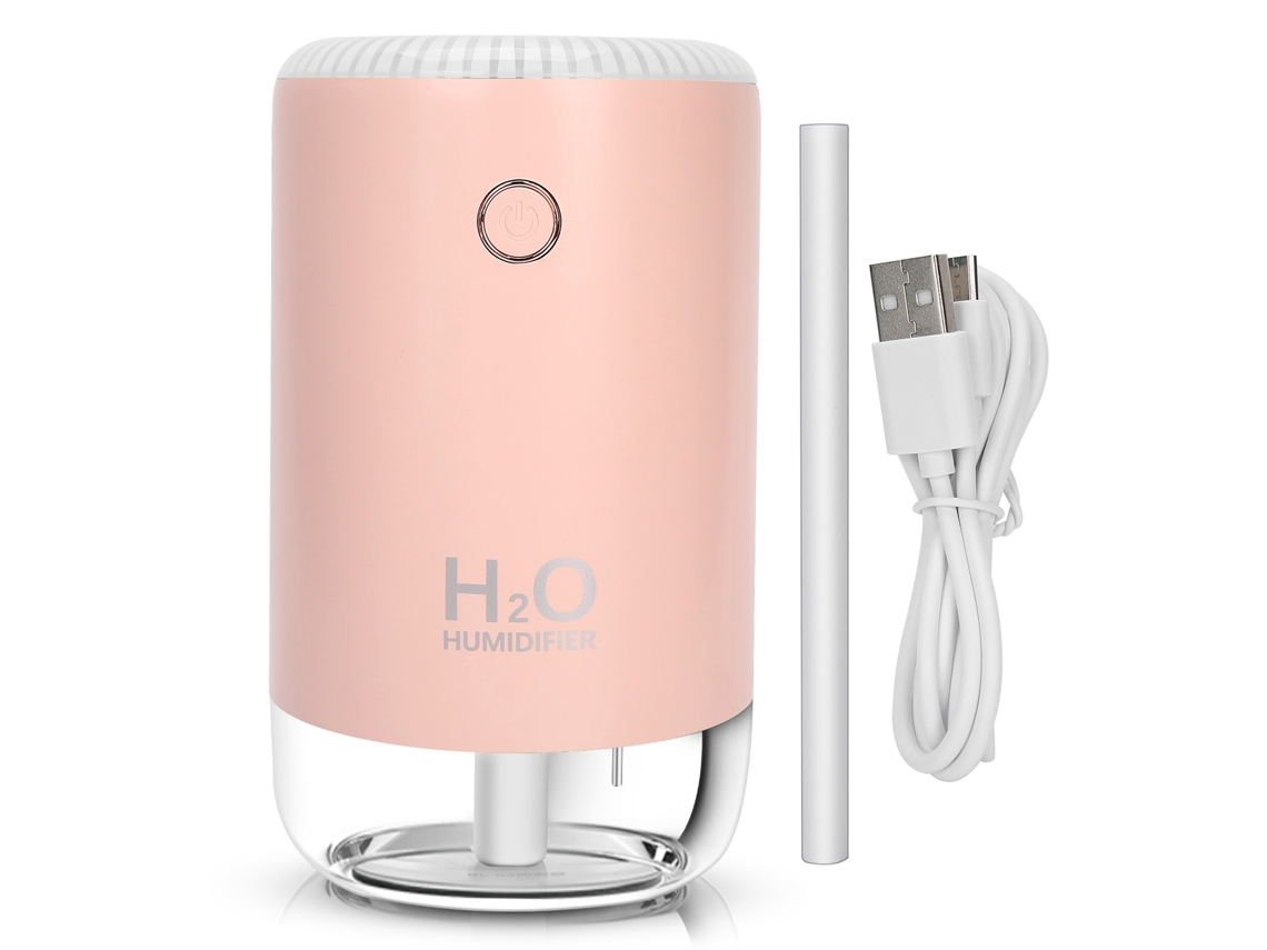 Umidificador (portátil Usb Com Função De Luz Noturna) Mini Led Rosa Sakura 370ml Sprayer