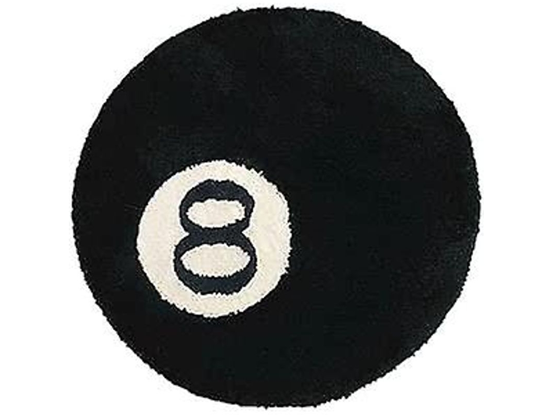 Alfombra Redonda 8 Billar Negro Suave Antideslizante Alfombra Baño Dormitorio Niños Alfombra Decorativa Flocking 60-100cm A