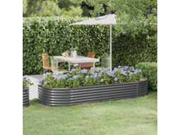 Vidaxl Canteiro Elevado Jardim 249x100x36 Aço Galvanizado Antracite