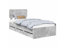 Maison Exclusive - Estrutura Da Cama Com Cabeceira Cinzento Concreto 90 X 190 Cm