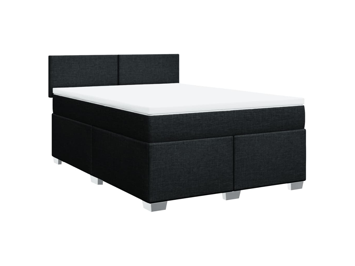Cama com Molas/colchão 140x200 Cm Tecido Preto MAISON EXCLUSIVE
