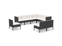 Garden Lounge Set, Garden Lounge Sets Vidaxl Preto Rattan / Vime (n/a)