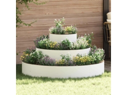 Vidaxl Vaso De Jardim Branco 120 X 120 X 20 Cm Aço Laminado A Frio