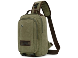 Bolsa Transversal Masculina Elegante E Durável Em Lona Para Viagens E Uso Casual, Ideal Para Celular, Carteira E Chaves, Na Cor Verde Militar.