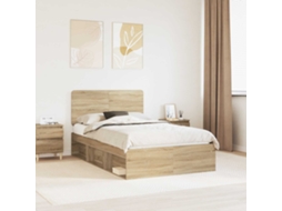 Vidaxl Estrutura Da Cama Com Cabeceira Sonoma 120 X 190 Cm