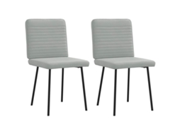 Vidaxl Cadeiras De Jantar 2 Pcs Veludo Cinzento-claro