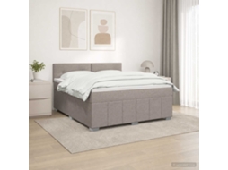Vidaxl Cama Box Spring Com Colchão Cinzento-acastanhado 140 X 190 Cm