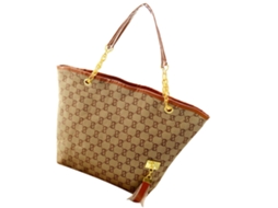 Bolsa Tote Feminina de Couro Pu Casual com Alça de Ombro e Tasséis (cáqui)