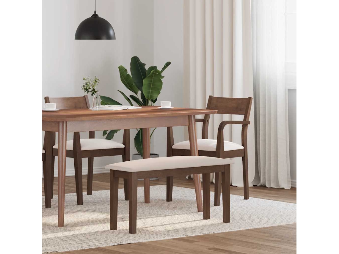 Vidaxl Banco 90 Cm Madeira Seringueira Maciça Castanho