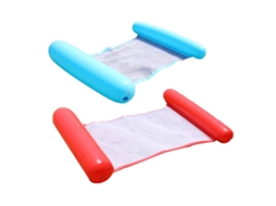 Conjunto De 2 Boias Infláveis ​​para Piscina, Dobráveis, Confortáveis, Para Nadar Na Água, Nas Cores Azul E Vermelha.