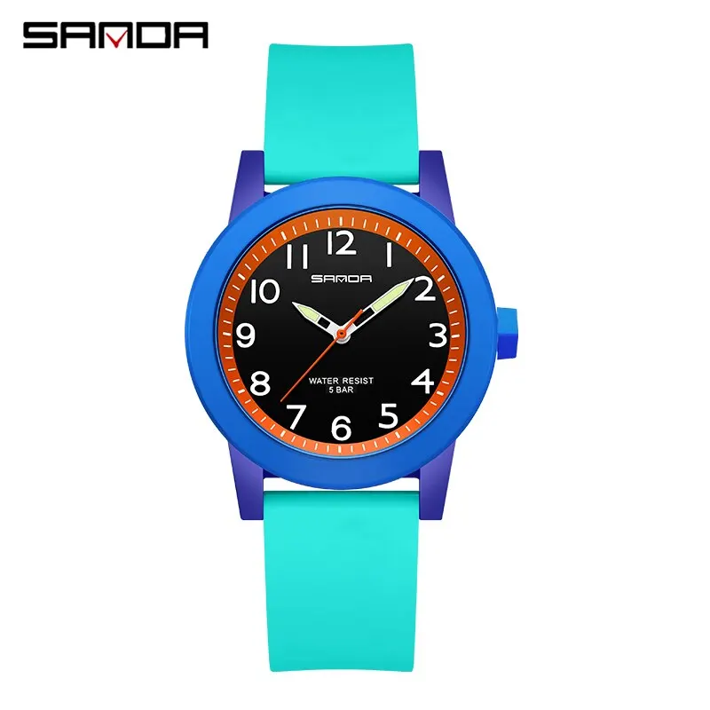 Relógio Feminino de Quartzo em Silicone Azul, À Prova D'água, Ideal para Esportes. MDUG