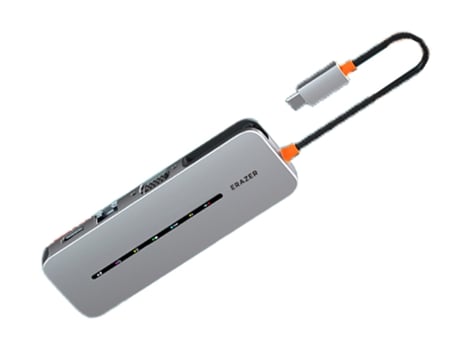 Adaptador ERAZER Dc10 10In1 Type-C a 3Usb3.0 Rj45 1000Mbps Hdmi Vga Pd Aux 3.5Mm Sd/Tf para Huawei Mate40/P50 S20