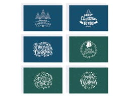 Conjunto de Cartões de Natal com Mensagem e Adesivos para Envelope NEVEANCE