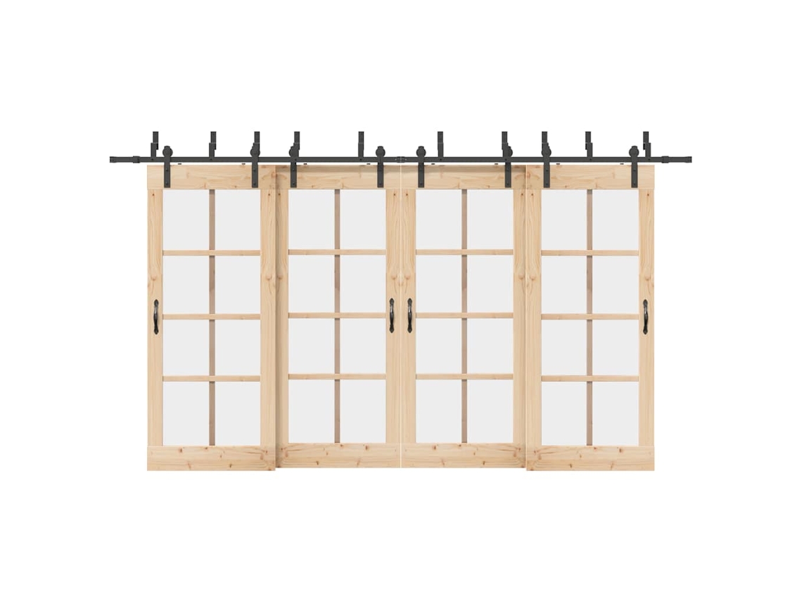 Vidaxl Kit De Ferragens Para Porta Deslizante 400 Cm Aço Preto
