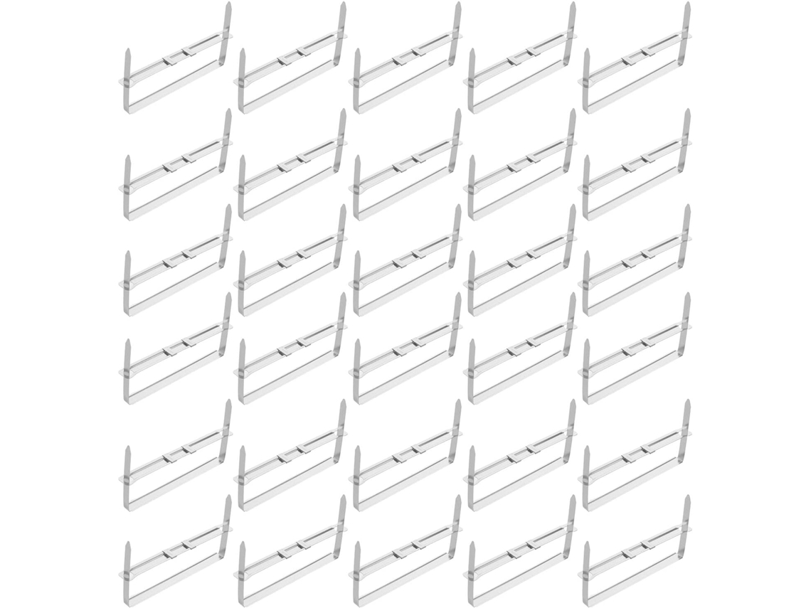 Conjunto de 50 clipes de papel metálicos Operitacx, dupla face, espaçamento de 80 mm, resistentes para massas.