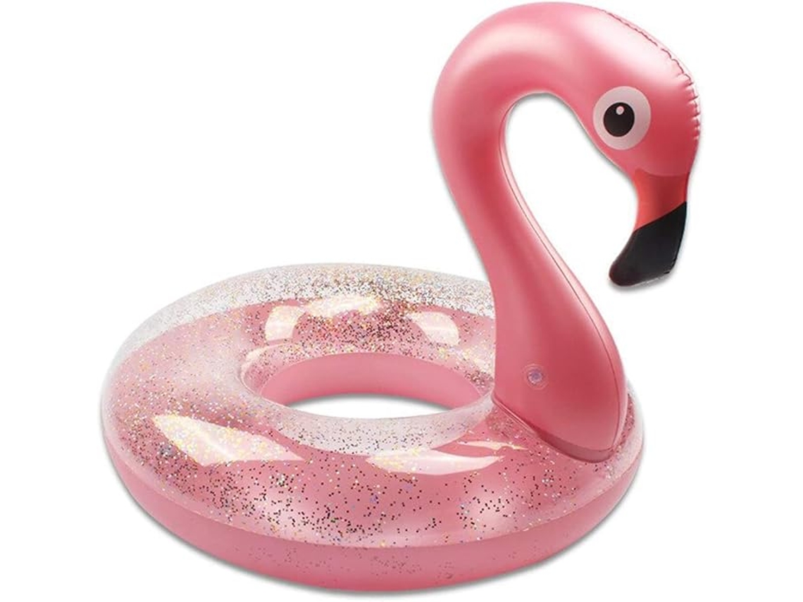 Boia Inflável de Flamingo com Glitter, Boia para Piscina para Adultos e Crianças em Festas na Piscina AQUAFORGE