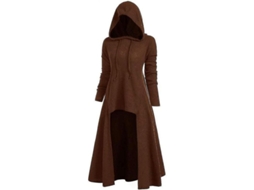 2026 jaqueta com Capuz Gótico para Mulher Pux de Mistura de Algodão Ocasiões Casuais e Especiais XXXL Brown