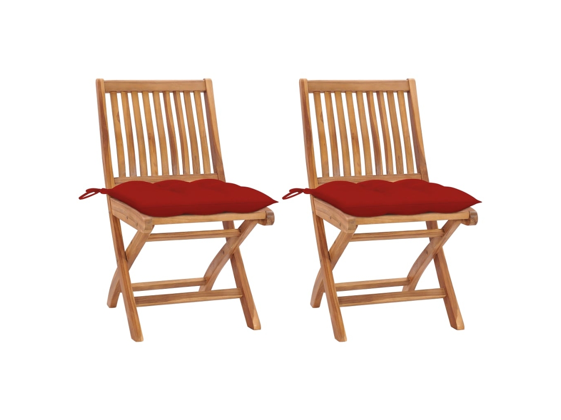Folding Chair, Folding Chairs Vidaxl Vermelho Teca (n/a)