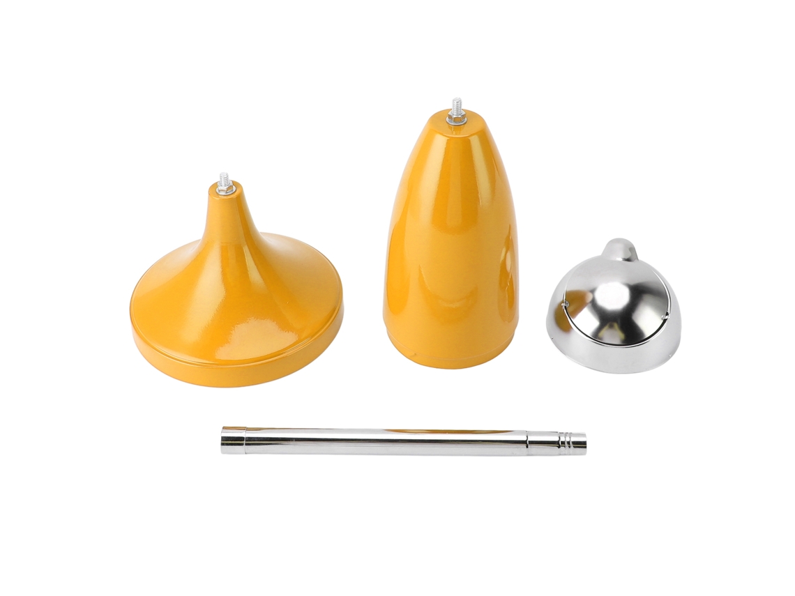 Cinzeiro de Pé Externo com Tampa Altura Ajustável Capacidade Grande Auto Limpeza Amarelo