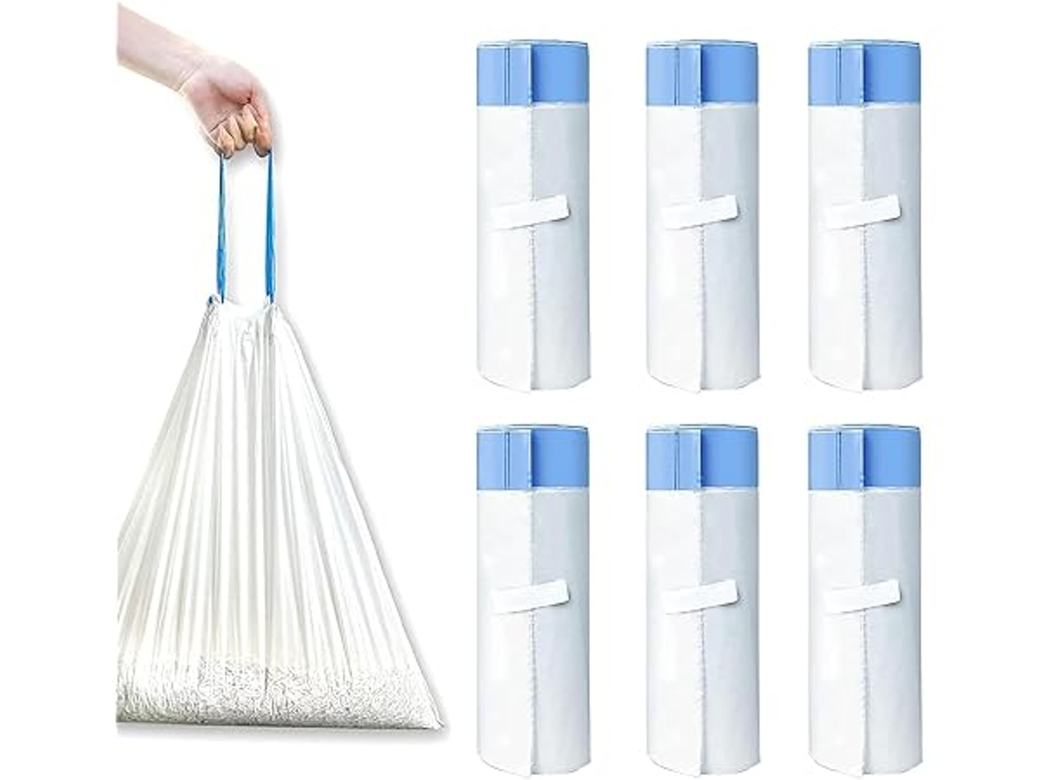 Saco de Lixo com 90 Unidades, Adequado para Caixas Areia Auto impulsivas, Cordão de Fecho, Resistente e Resistente a Rasgões, Ergonômico... STELASPLEN