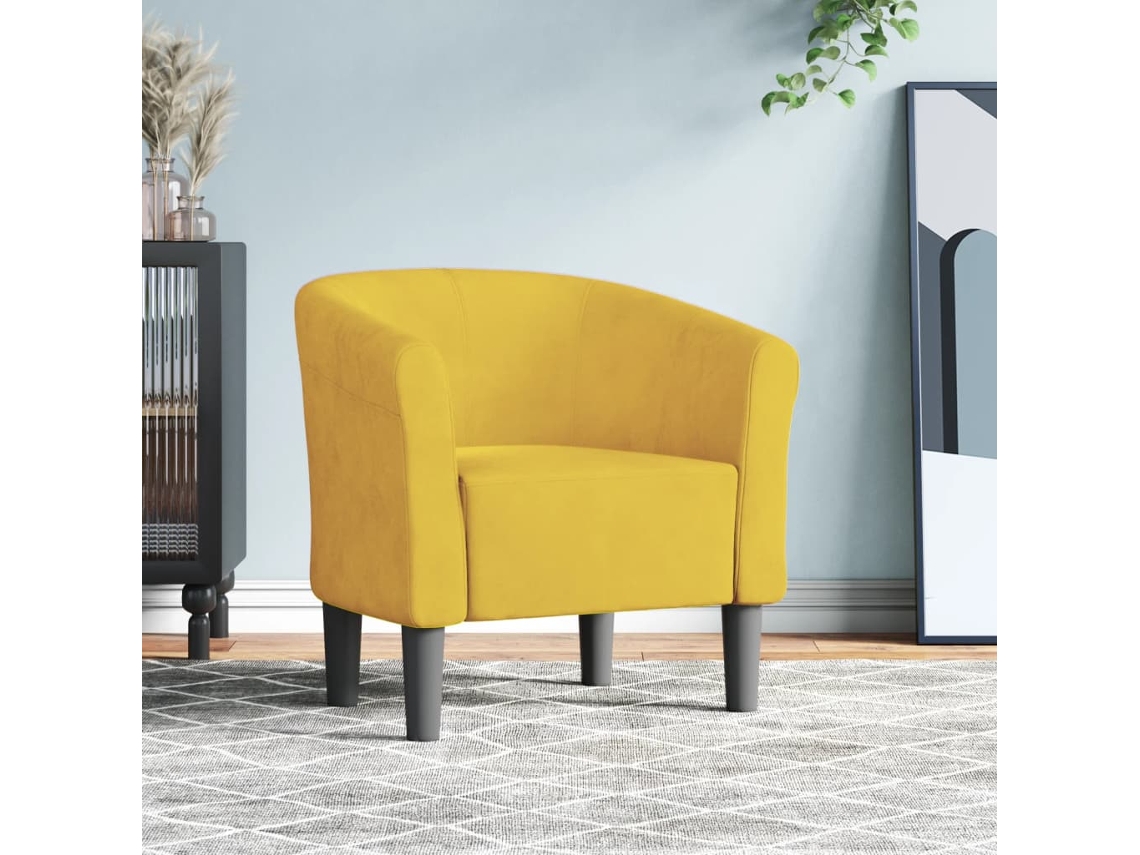 Vidaxl Poltrona Veludo Amarelo