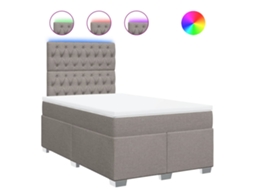 Box Spring Bed, Box Spring Beds Vidaxl Cinzento-acastanhado Tecido (120 X 200 Cm)