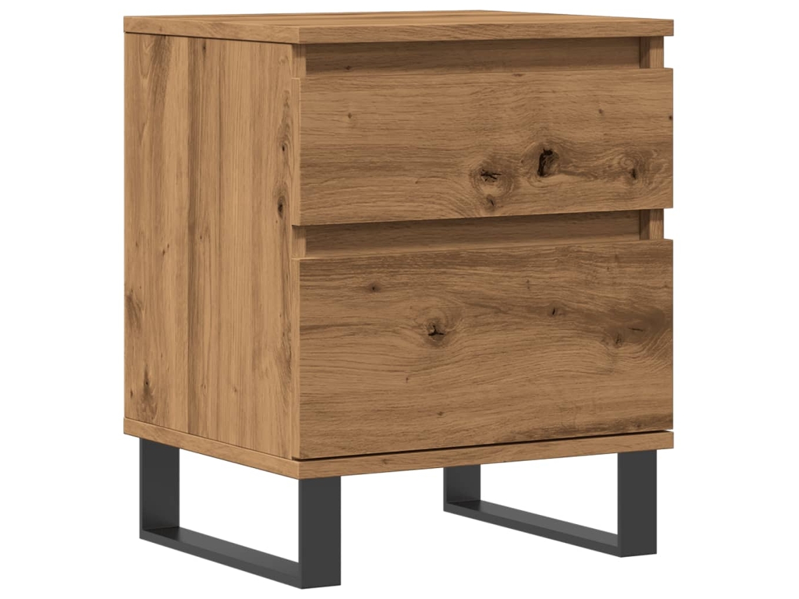 Mesa de Cabeceira 40x35x50 cm Derivados Madeira Carvalho Artisiano MAISON EXCLUSIVE