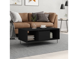 Vidaxl Mesa De Centro 90x50x36,5 Cm Derivados De Madeira Preto