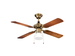 Ventilador De Teto Com Luz Perenz 7064 Ob Dark Walnut Ø 105 Cm, 4 Lâminas, 3 Velocidades, Motor Ac 50w, Silencioso, Conexão De Lâmpada E27