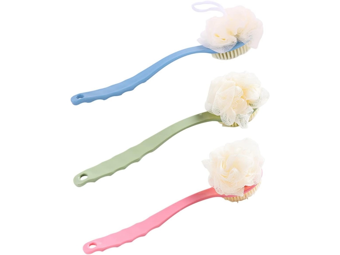 Lurelia Pack De 3 Escovas De Massagem Corporal Para Corpo E Rosto, Cabo Longo, Dupla Face E Com Argola