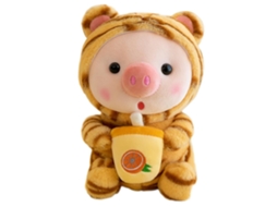 Mali brinquedo de Pelúcia Porco com Copo de Chá de Leite Macio Soft Boneca Presente para Crianças 25cm